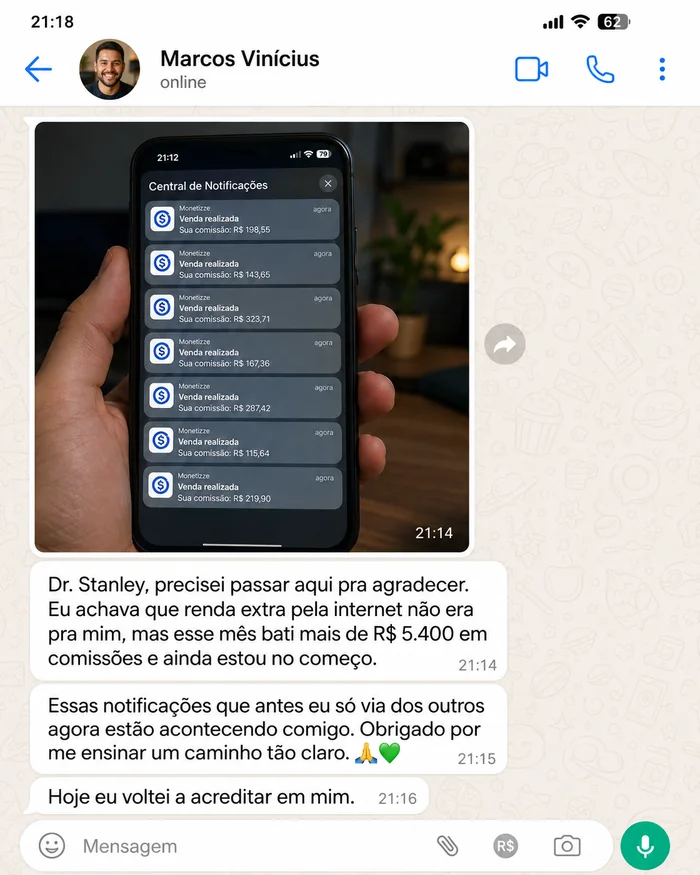Depoimento real de afiliado do Método Stanley Afiliados 1