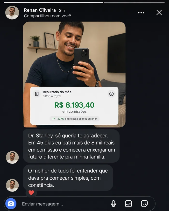 Depoimento real de afiliado do Método Stanley Afiliados 6
