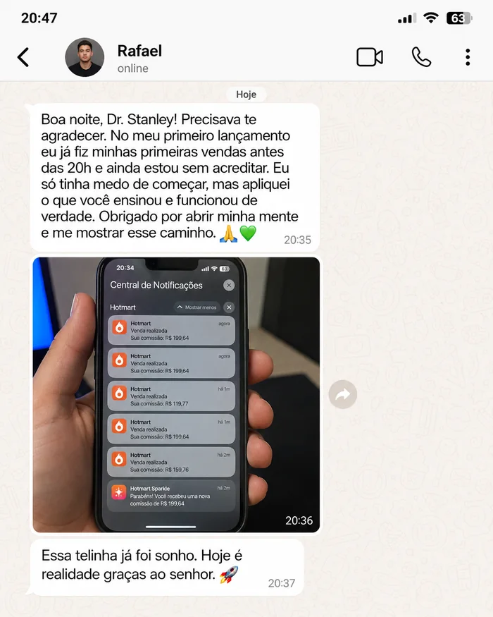 Depoimento real de afiliado do Método Stanley Afiliados 7